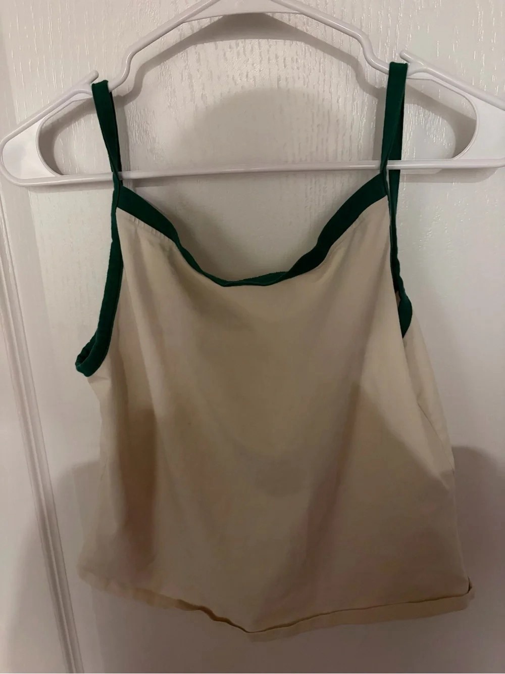 lululemon athletica Cream Cami with Dark Green Trim